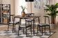Baxton Studio Arnold Modern Industrial Grey Fabric and Metal Dining Set FredCo