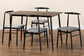 Baxton Studio Arnold Modern Industrial Grey Fabric and Metal Dining Set FredCo