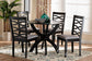 Baxton Studio Aspen Modern Grey Fabric and Dark Brown Finished Wood 5-Piece Dining Set FredCo