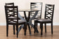 Baxton Studio Aspen Modern Grey Fabric and Dark Brown Finished Wood 5-Piece Dining Set FredCo
