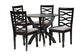 Baxton Studio Aspen Modern Grey Fabric and Dark Brown Finished Wood 5-Piece Dining Set FredCo