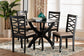Baxton Studio Aspen Modern Sand Fabric and Dark Brown Finished Wood 5-Piece Dining Set FredCo