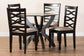 Baxton Studio Aspen Modern Sand Fabric and Dark Brown Finished Wood 5-Piece Dining Set FredCo