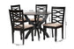 Baxton Studio Aspen Modern Sand Fabric and Dark Brown Finished Wood 5-Piece Dining Set FredCo