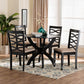 Baxton Studio Aspen Modern Sand Fabric and Dark Brown Finished Wood 5-Piece Dining Set FredCo
