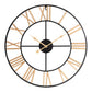 Baxton Studio Auden Modern Industrial Two-Tone Black and Gold Metal Wall Clock FredCo