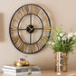 Baxton Studio Auden Modern Industrial Two-Tone Black and Gold Metal Wall Clock FredCo