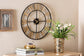 Baxton Studio Auden Modern Industrial Two-Tone Black and Gold Metal Wall Clock FredCo