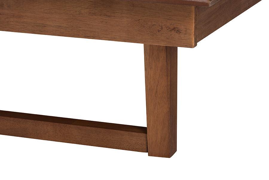 Baxton Studio Aveena Mid-Century Modern Walnut Brown Finished Wood Platform Bed FredCo