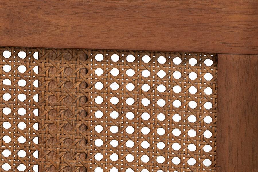 Baxton Studio Aveena Mid-Century Modern Walnut Brown Finished Wood Platform Bed FredCo