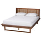 Baxton Studio Aveena Mid-Century Modern Walnut Brown Finished Wood Platform Bed FredCo