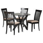 Baxton Studio Bailey Modern Grey Fabric and Dark Brown Finished Wood 5-Piece Dining Set FredCo