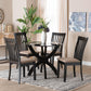 Baxton Studio Bailey Modern Grey Fabric and Dark Brown Finished Wood 5-Piece Dining Set FredCo