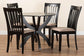 Baxton Studio Bailey Modern Grey Fabric and Dark Brown Finished Wood 5-Piece Dining Set FredCo
