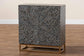 Baxton Studio Belenus Modern Bohemian Two-Tone Black and Grey Mother of Pearl and Gold Metal Storage Cabinet FredCo