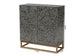 Baxton Studio Belenus Modern Bohemian Two-Tone Black and Grey Mother of Pearl and Gold Metal Storage Cabinet FredCo
