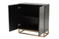 Baxton Studio Belenus Modern Bohemian Two-Tone Black and Grey Mother of Pearl and Gold Metal Storage Cabinet FredCo