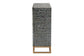 Baxton Studio Belenus Modern Bohemian Two-Tone Black and Grey Mother of Pearl and Gold Metal Storage Cabinet FredCo
