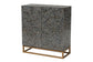 Baxton Studio Belenus Modern Bohemian Two-Tone Black and Grey Mother of Pearl and Gold Metal Storage Cabinet FredCo