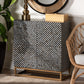 Baxton Studio Belenus Modern Bohemian Two-Tone Black and Grey Mother of Pearl and Gold Metal Storage Cabinet FredCo