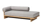 Baxton Studio Bertille Left-Arm Chaise Lounge with Solid Wood Base - Minimalist Sofa Daybed with Grey Fabric Cushion and Bolster Pillow for Living Room or Bedroom Decor FredCo