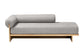 Baxton Studio Bertille Left-Arm Chaise Lounge with Solid Wood Base - Minimalist Sofa Daybed with Grey Fabric Cushion and Bolster Pillow for Living Room or Bedroom Decor FredCo