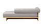 Baxton Studio Bertille Left-Arm Chaise Lounge with Solid Wood Base - Minimalist Sofa Daybed with Grey Fabric Cushion and Bolster Pillow for Living Room or Bedroom Decor FredCo