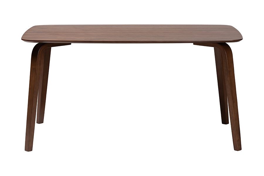 Modern wooden dining table with curved legs, FredCo International furniture