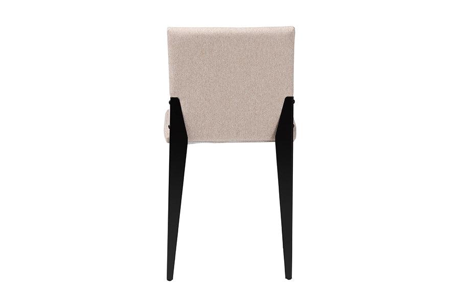 Baxton Studio Bishop Industrial Beige Fabric and Metal Dining Chair FredCo