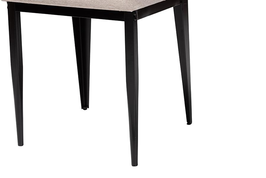 Baxton Studio Bishop Industrial Beige Fabric and Metal Dining Chair FredCo