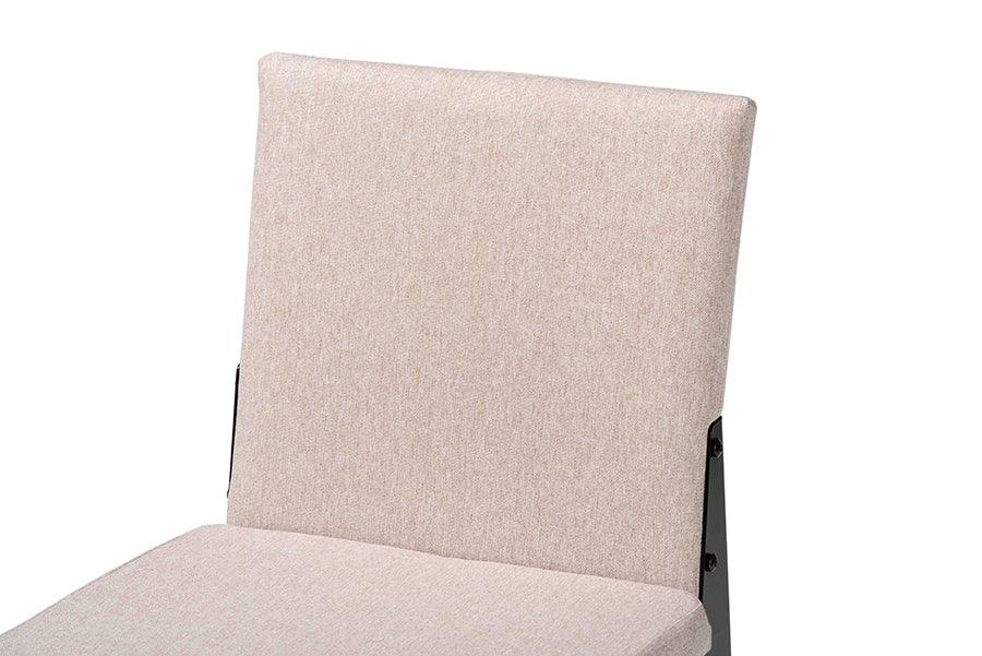 Baxton Studio Bishop Industrial Beige Fabric and Metal Dining Chair FredCo
