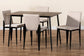 Baxton Studio Bishop Industrial Beige Fabric and Metal Dining Set FredCo