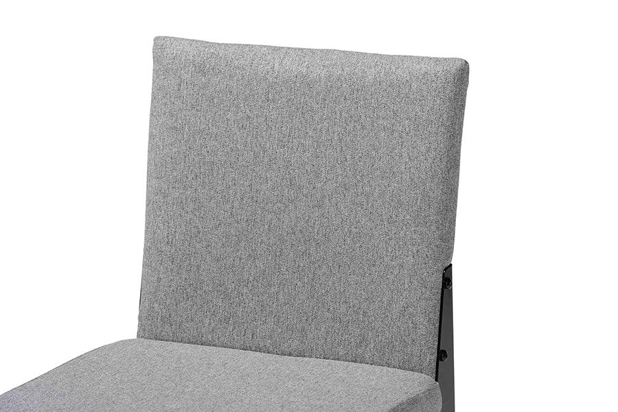 Baxton Studio Bishop Industrial Grey Fabric and Metal Dining Chair FredCo