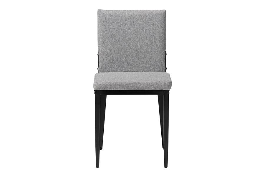 Baxton Studio Bishop Industrial Grey Fabric and Metal Dining Chair FredCo