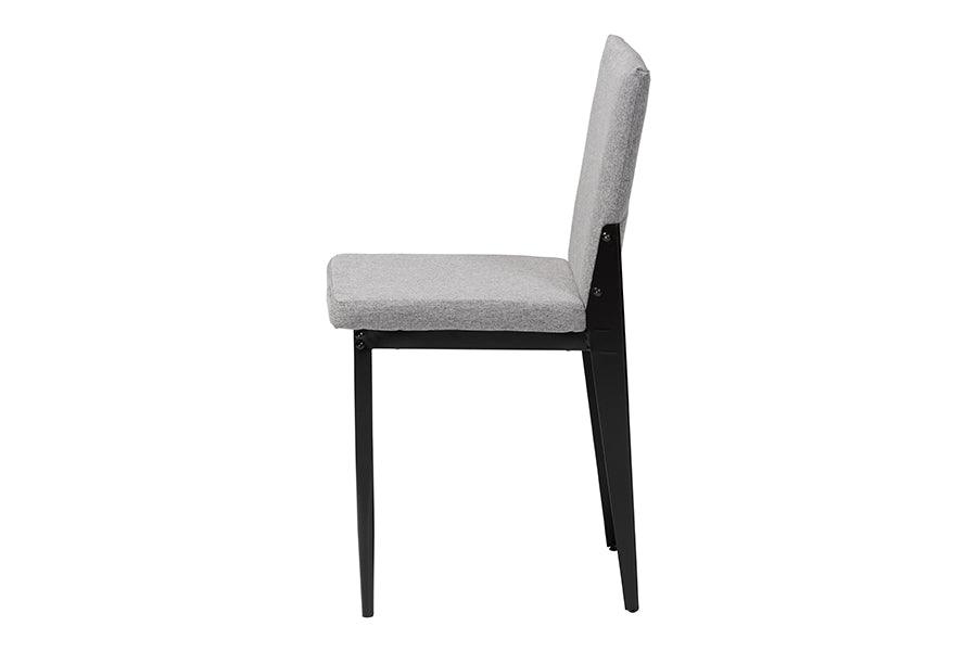 Baxton Studio Bishop Industrial Grey Fabric and Metal Dining Chair FredCo