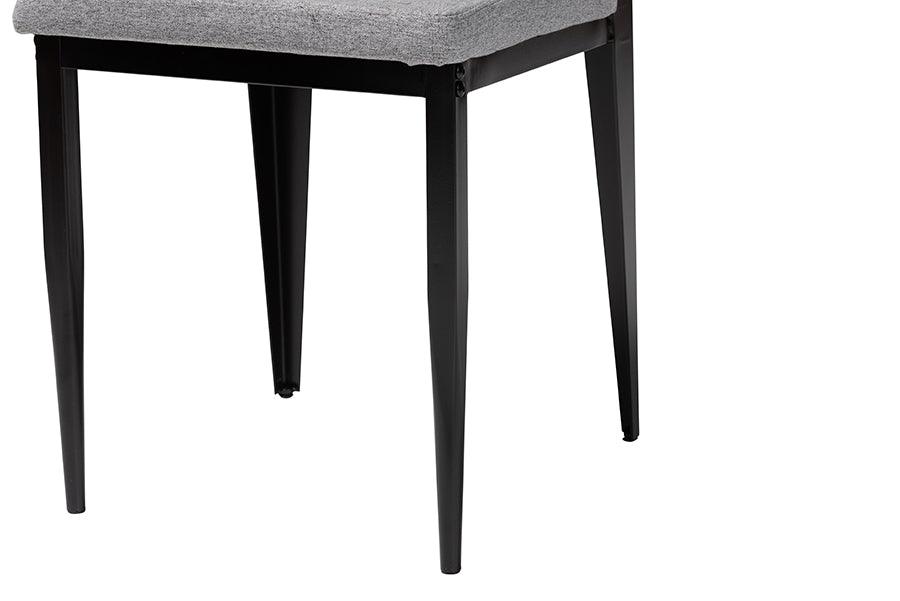 Baxton Studio Bishop Industrial Grey Fabric and Metal Dining Chair FredCo