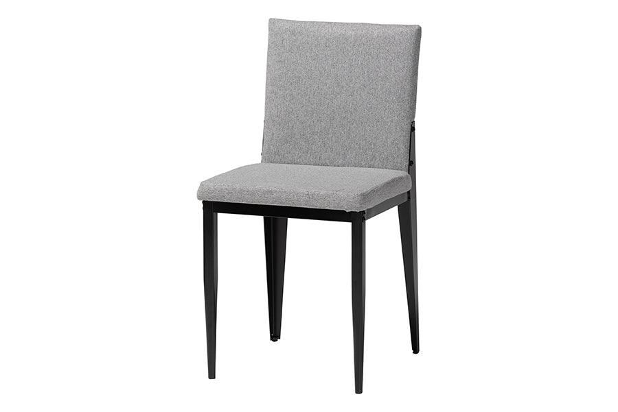 Baxton Studio Bishop Industrial Grey Fabric and Metal Dining Chair FredCo