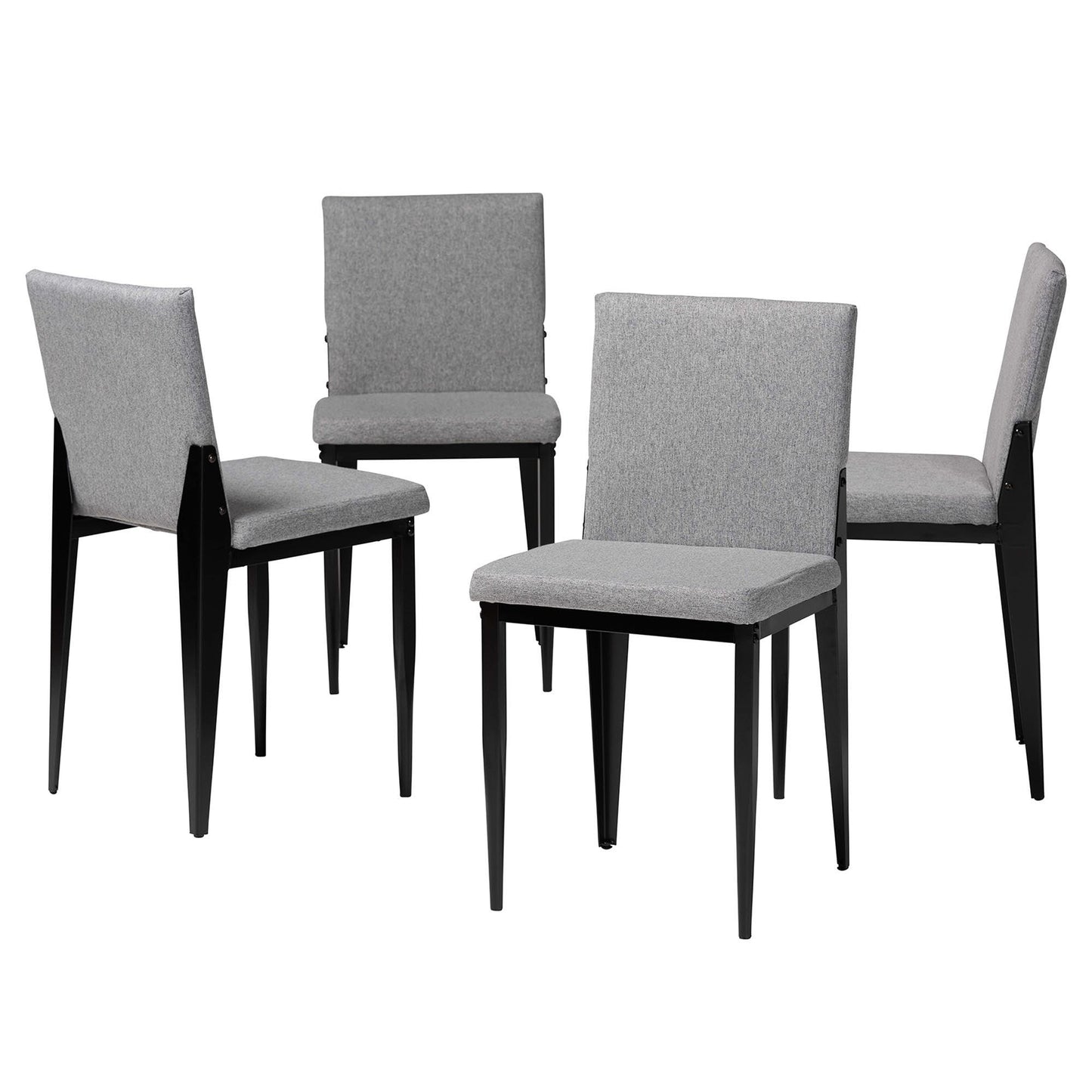 Baxton Studio Bishop Industrial Grey Fabric and Metal Dining Chair FredCo