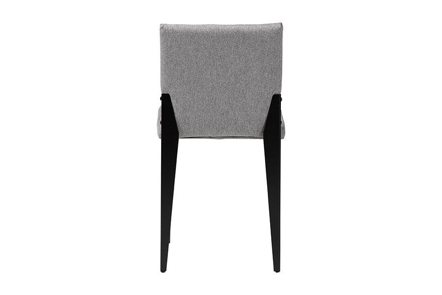 Baxton Studio Bishop Industrial Grey Fabric and Metal Dining Chair FredCo