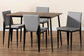 Baxton Studio Bishop Industrial Grey Fabric and Metal Dining Set FredCo