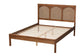 Baxton Studio Blossom Classic and Traditional Ash Walnut Finished Wood and Rattan Platform Bed FredCo