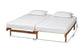 Baxton Studio Bolivia Mid-Century Modern Walnut Brown Wood Expandable Twin to King Bed Frame FredCo
