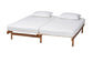 Baxton Studio Bolivia Mid-Century Modern Walnut Brown Wood Expandable Twin to King Bed Frame FredCo