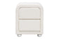 Baxton Studio Bonilla Modern White Teddy-Bear Fabric and Rubberwood 2-Drawer Nightstand FredCo
