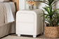 Baxton Studio Bonilla Modern White Teddy-Bear Fabric and Rubberwood 2-Drawer Nightstand FredCo
