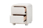 Baxton Studio Bonilla Modern White Teddy-Bear Fabric and Rubberwood 2-Drawer Nightstand FredCo