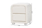 Baxton Studio Bonilla Modern White Teddy-Bear Fabric and Rubberwood 2-Drawer Nightstand FredCo