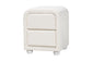 Baxton Studio Bonilla Modern White Teddy-Bear Fabric and Rubberwood 2-Drawer Nightstand FredCo