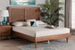 Baxton Studio Boris Mid-Century Modern Ash Walnut Woven Rattan Queen Size Bed FredCo