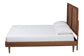 Baxton Studio Boris Mid-Century Modern Ash Walnut Woven Rattan Queen Size Bed FredCo